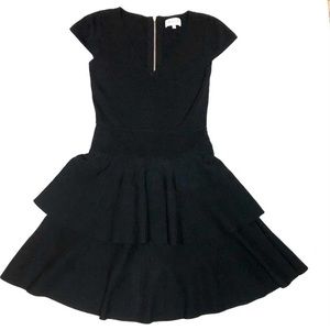 NWOT BLACK MILLY DRESS WITH RUFFLES!